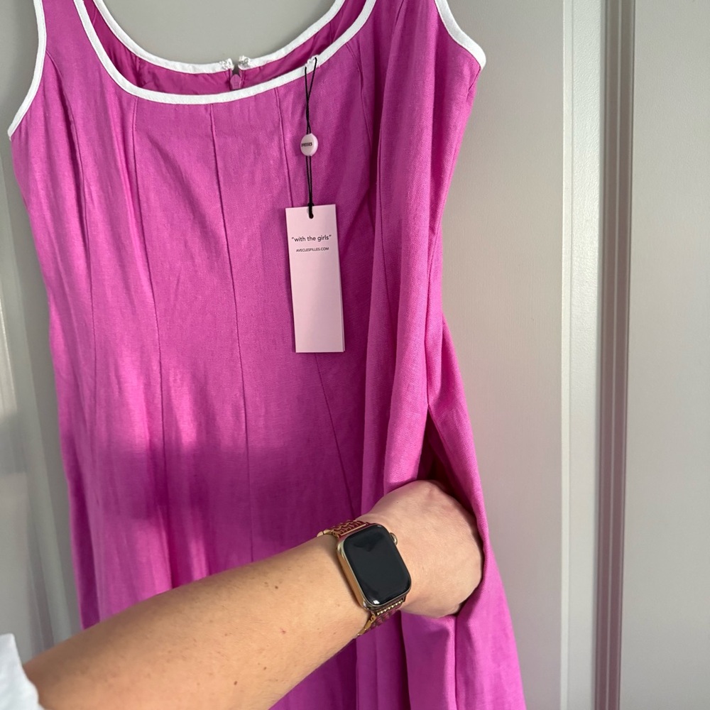 Sz 8 - NWT- Avec Les Filles Contrast Edge fit and flare dress with pockets - Picture 6 of 8